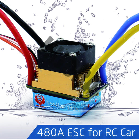 480A Waterproof Brushed ESC Speed Controller with 5V/3A BEC for 1/10 RC Crawler SCX10 D90 Traxxas Tamiya HSP RC Car RC Boat