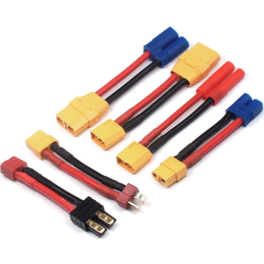 Xt60 Xt90 Ec5 Ec3 T Deans 4.0mm Plug Female To Male Adapter Connectors 14awg 5cm Connect Rc Lipo Battery Charger Parts Diy - Parts &amp; Accs